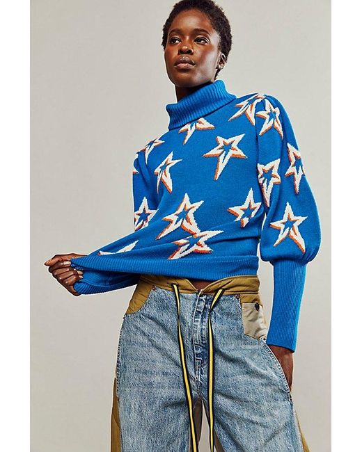 Free People Perfect Moment Star Dust Sweater in Blue Lyst