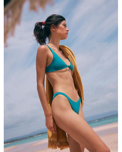 Free People Signature High Hip Bikini Bottoms in Blue Lyst