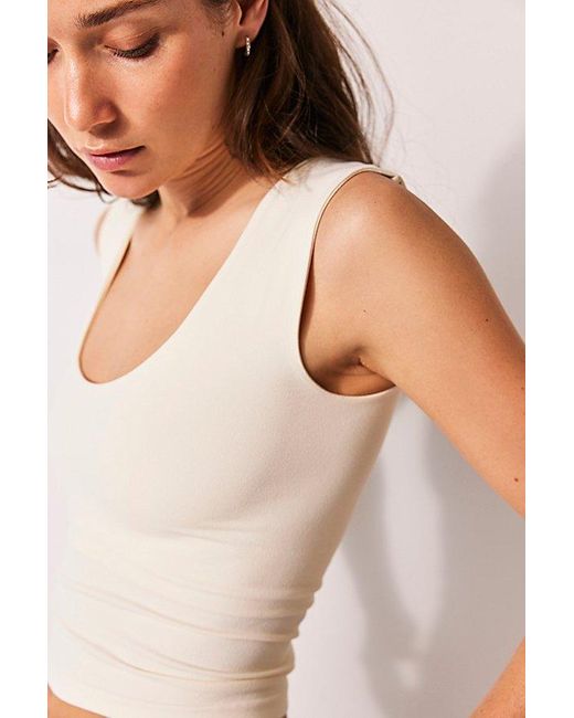 Free People White Clean Lines Muscle Cami