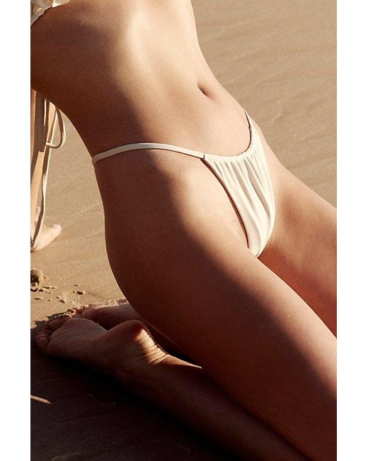 Belle The Label Blue Flora Bikini Bottoms At Free People In Cream, Size: Small