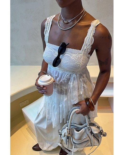 Intimately By Free People Natural Sunday Candy Mini Slip Dress By