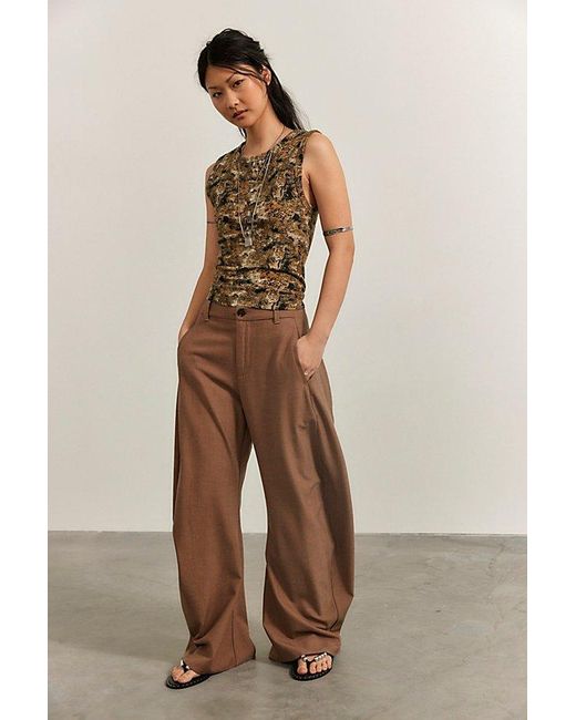 Free People Brown Atlas Printed Tank Top