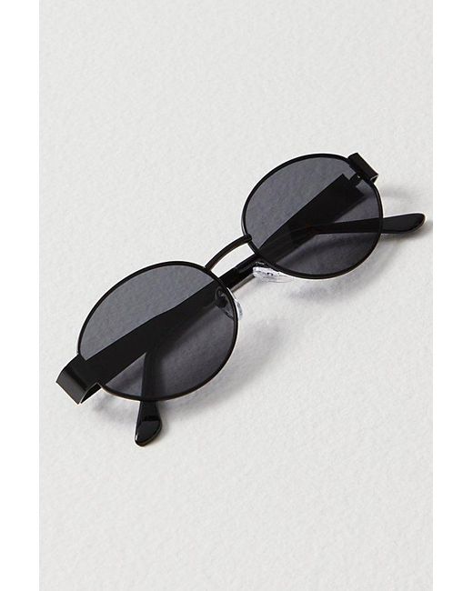 Free People Little Secret Round Sunglasses At In Black