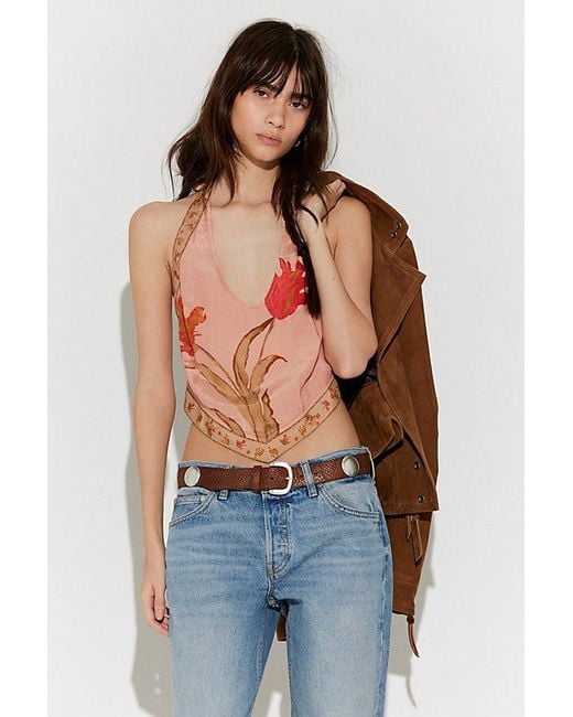 Free People Blue Scarlett Halter Top