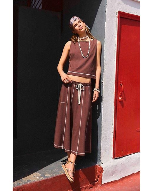 free-est Red Venetia Skirt Co-Ord By