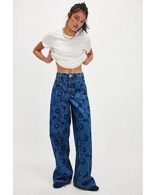 Marimekko Maridenim Loose Unikko Jeans in Blue | Lyst