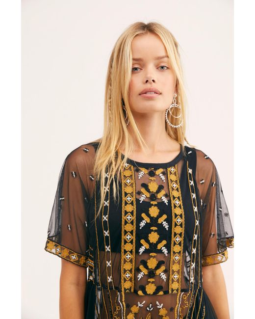 Free People Synthetic Sabrina Maxi Top in Black Combo (Black) - Lyst