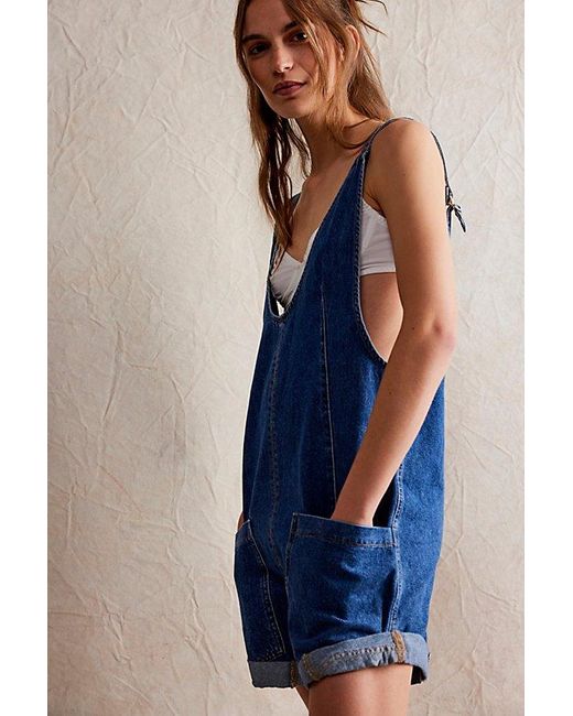 Free People Blue High Roller Shortall