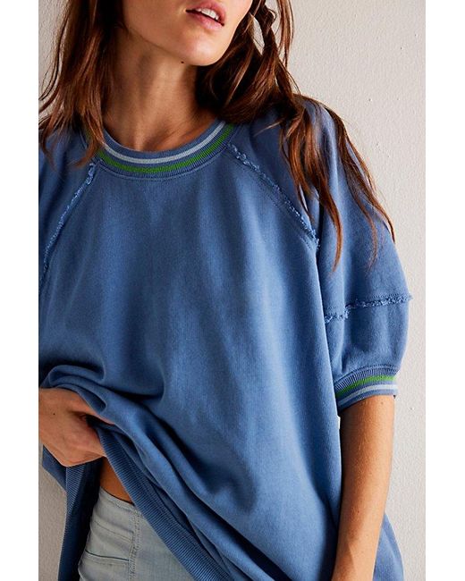 Free People Blue It's Official Pullover