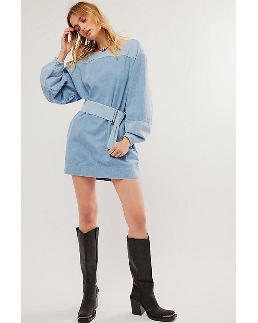 Free People Blue Ora Denim Mini