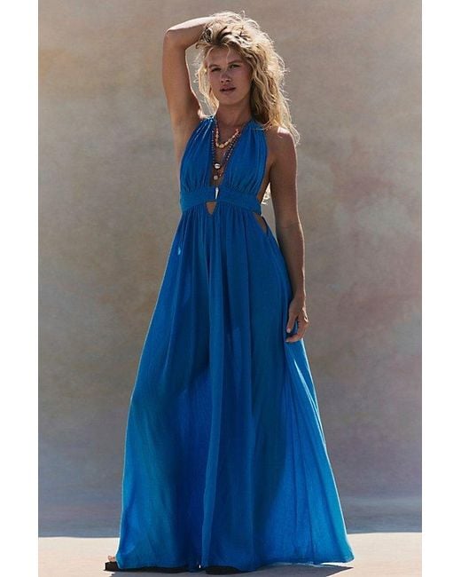 free-est Blue Look Into The Sun Maxi Dress By