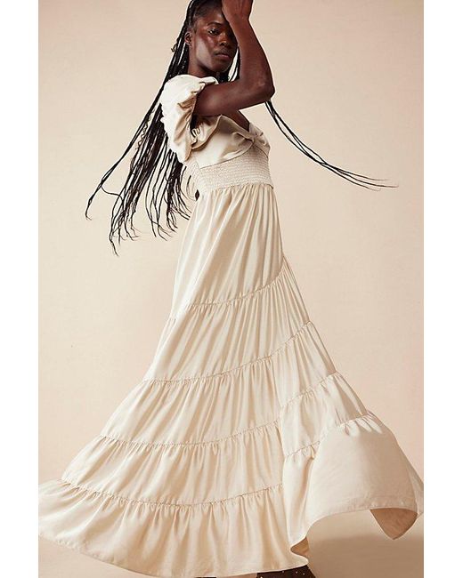 Free People Natural Sundrenched Silky Maxi Dress