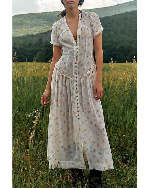 Free People Green Falling Petals Maxi Dress