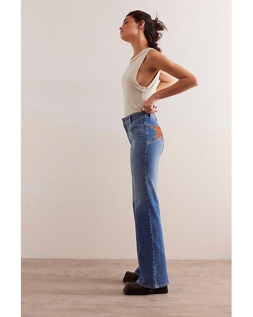 Free People Blue Firecracker Flare Jeans
