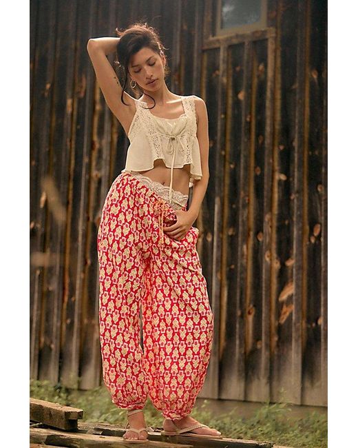 Free People Red On Repeat Pyjama Trousers