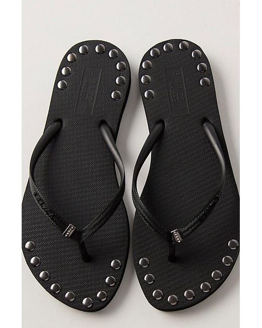 Brizza Arezzo Black Keepsake Embellished Thong Sandals By