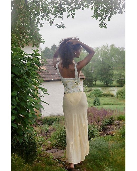 Intimately By Free People Green Sweet On You Bias-Cut Maxi Slip Skirt