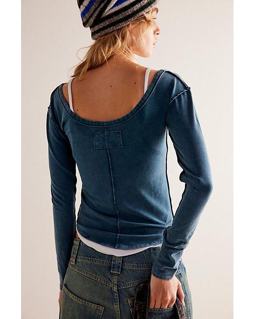 Free People Blue Can't Let Go Tee At Free People In Dragonfly, Size: Xs