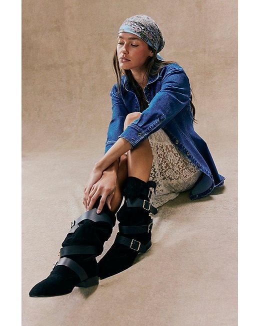 Jeffrey Campbell Black Lily Slouch Suede Boots
