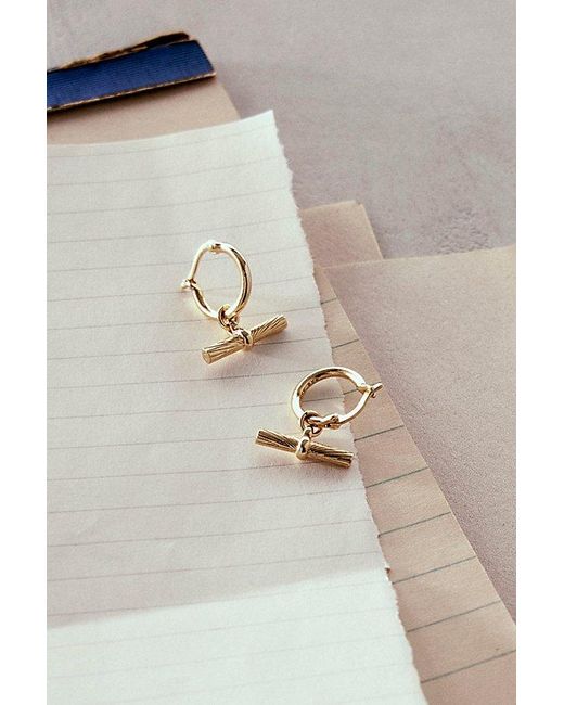 Daisy London Metallic Estee Plate T-Bar Charm Hoops