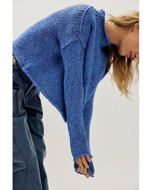 Free People Blue Opal Rollneck Knit Jumper