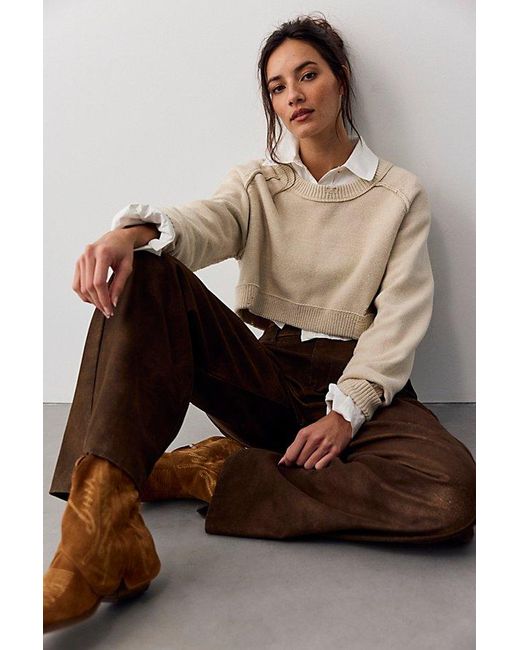 Free People Multicolor We The Free Spotlight Vegan Suede Trousers