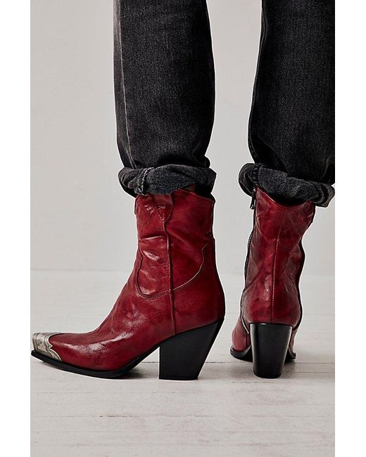 Free People Red Brayden Western Boots