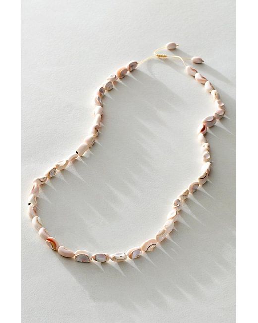 Free People Brown Roseline Shell Strand Necklace
