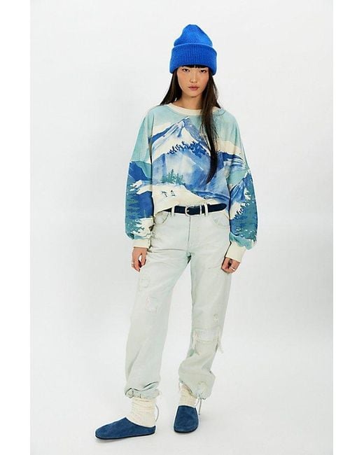 Free People Blue Gaia Sweatshirt