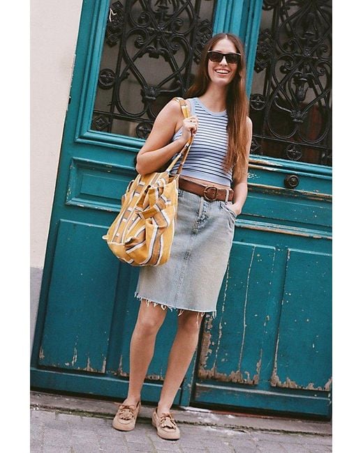 Free People Multicolor We The Free Suzy Denim Midi Skirt