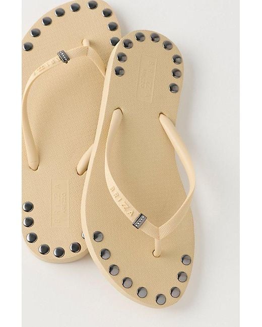 Brizza Arezzo Natural Keepsake Embellished Thong Sandals By