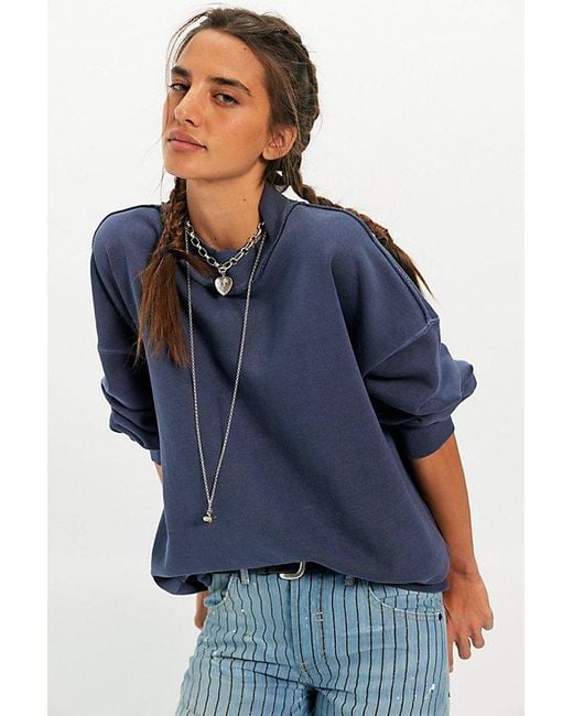 Free People Blue Palm Springs Pullover