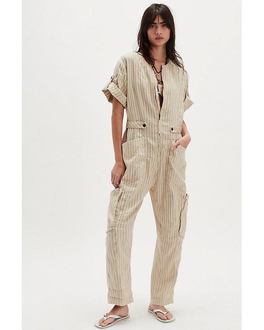 Free People Natural Let's Ride Railroad One-Piece