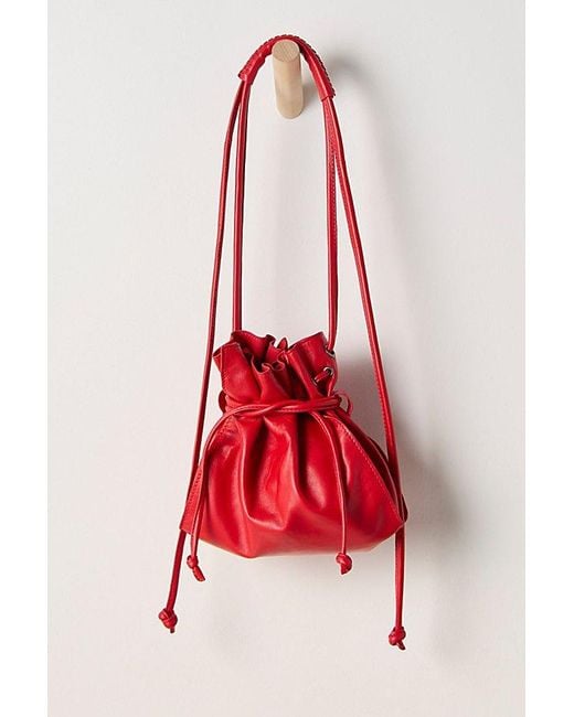 Free People Red Lucy Leather Pouch