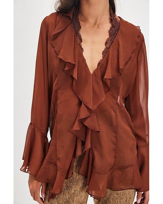 Bali Brown Tulula Chiffon Top