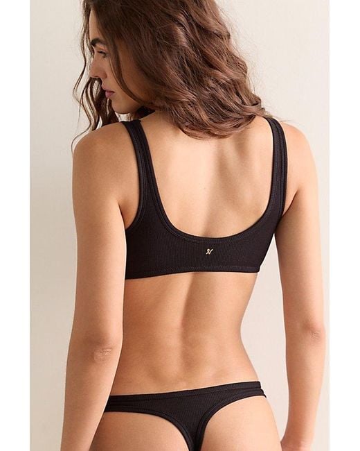 Nudea Black The Organic Cotton Dipped Thong 2 Pack