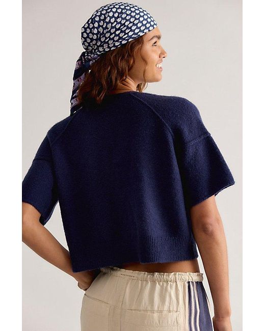 Free People Blue See Me Softspun Cardigan