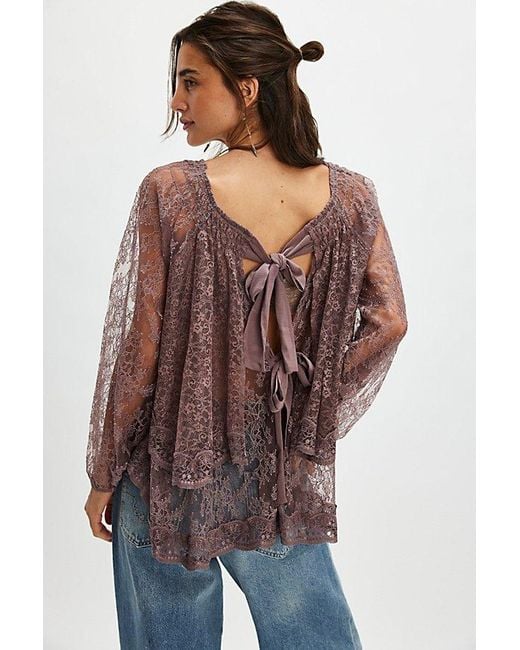 Free People Brown Goldie Knit Top