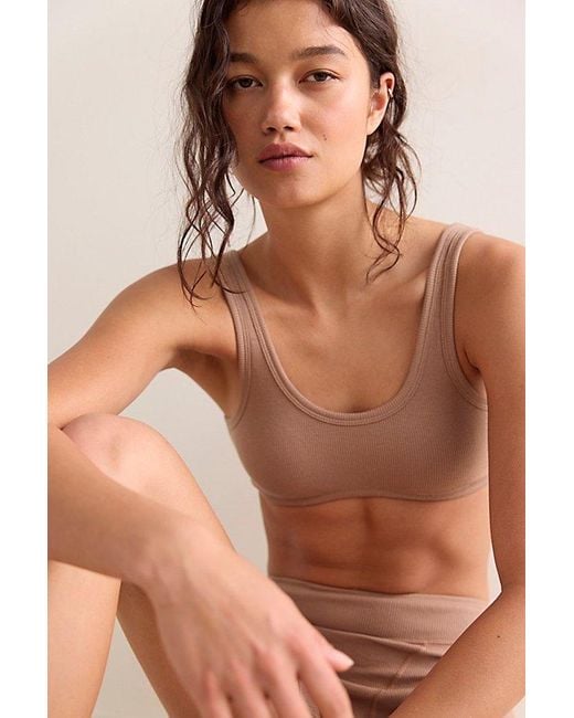 Nudea Brown The Organic Cotton Dip Front Bralette