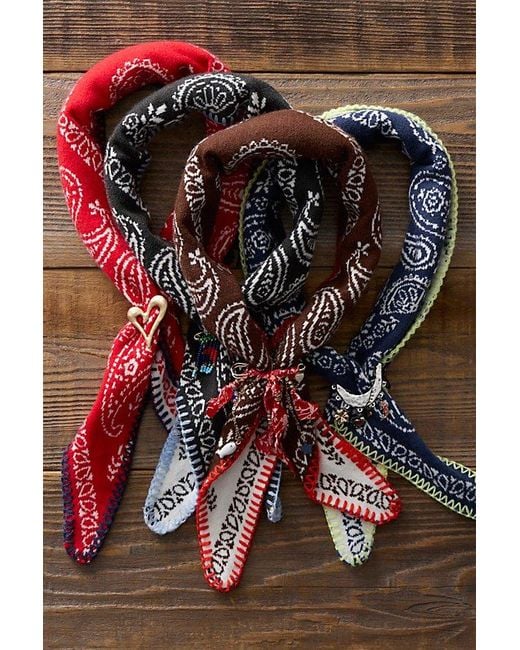 Free People Brown Carmen Knitted Triangle Bandana