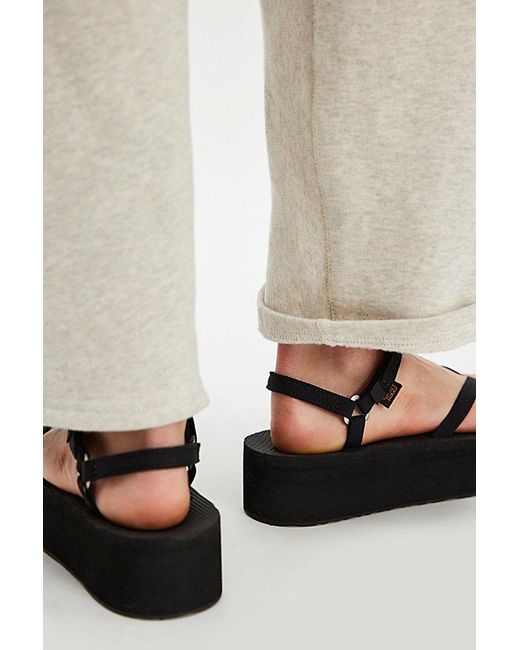 Teva White Flatform Slim Sandals