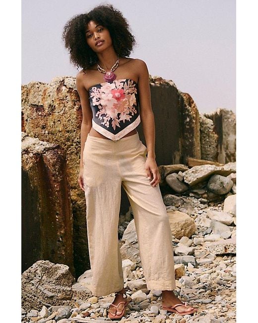 Free People Multicolor Demi Cotton-Linen Pants
