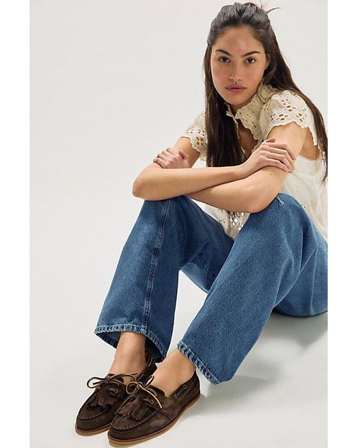 Free People Gray Benny Boat Shoes