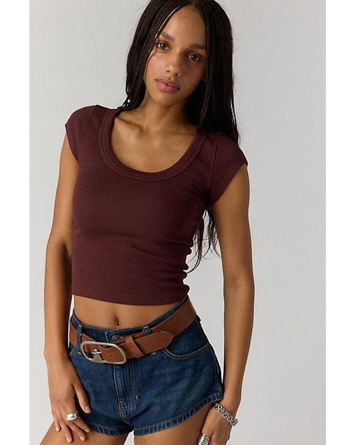 Free People Purple Brooklyn Tee