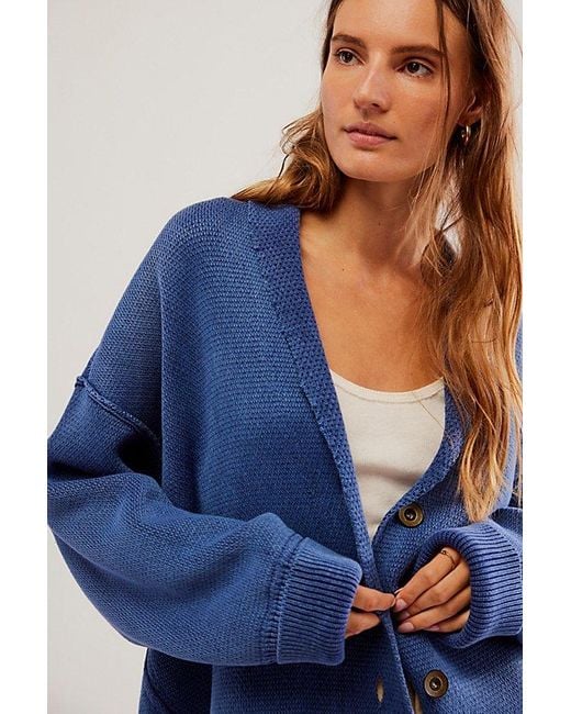 Free People Chamomile Cardi At In Washed Twilight Blue, Size: Xs