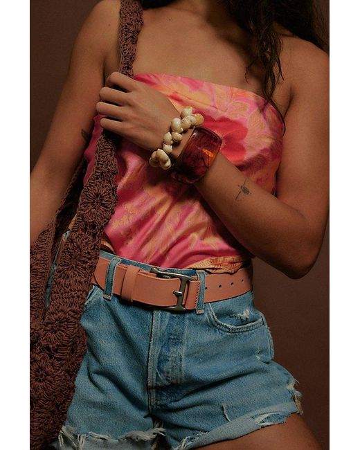 Free People Red Carraway Leather Belt