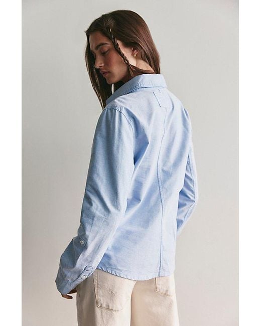 Free People Blue Benny Slim Oxford Button-Down