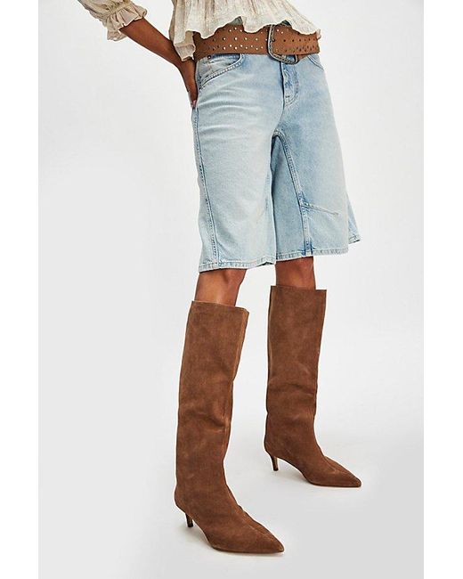 Free People Blue Kiki Kitten Heel Boots