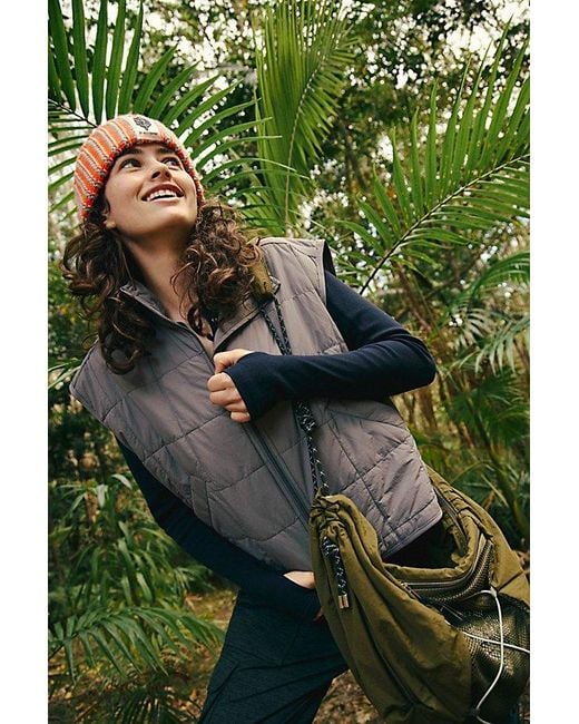 Fp Movement Green Quilted Packable Puffer Vest Jacket