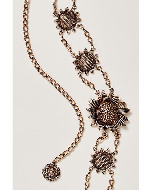 Free People Natural Sunflower Fields Chain Belt